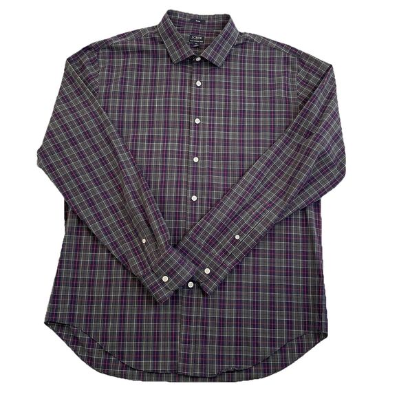 J Crew Men’s Tattersall Slim Flex Wrinkle Free Long Sleeve Button Front Shirt XL - Picture 2 of 12